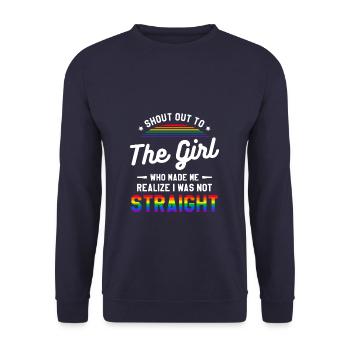 Shout Out To The Girl Who Made Me Realize I Was - Unisex Pullover - Navy - Vorne - Alina (178cm) & Michal (187cm)