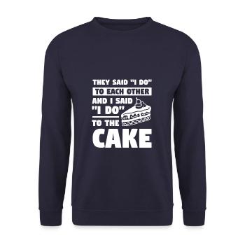 They Said I Do To Each Other And I Said I Do To - Unisex Pullover - Navy - Vorne - Alina (178cm) & Michal (187cm)