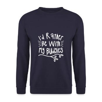 I'd Rather Be With My Budgies Parrot Budgie Lover - Unisex Sweatshirt - navy - Front - Alina (178cm) & Michal (187cm)