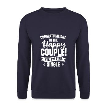 Congratulations To The Happy Couple Yes I'm Still - Unisex Pullover - Navy - Vorne - Alina (178cm) & Michal (187cm)