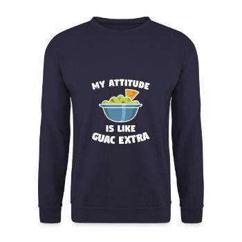 My Attitude Is Like Guac Extra National Guacamole - Unisex Pullover - Navy - Vorne - Alina (178cm) & Michal (187cm)