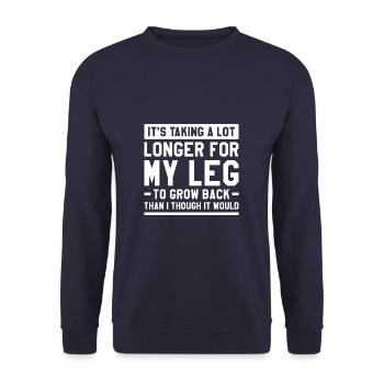 Il faut beaucoup plus de temps pour que ma jambe repousse - Sweat-shirt Unisexe - marine - Devant - Alina (178cm) & Michal (187cm)