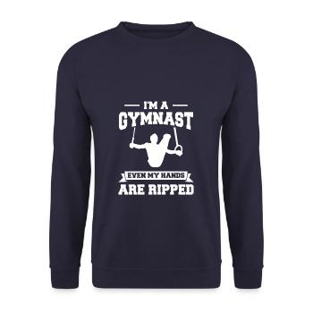 Je suis un gymnaste même mes mains sont déchirées gymnastique - Sweat-shirt Unisexe - marine - Devant - Alina (178cm) & Michal (187cm)