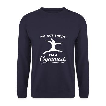 I'm Not Short I'm A Gymnast Gymnastic Gymnastics - Unisex Pullover - Navy - Vorne - Alina (178cm) & Michal (187cm)