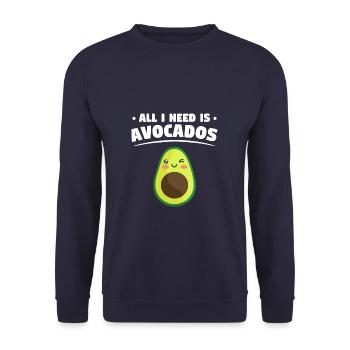 All I Need Is Avocados National Guacamole Day Guac - Unisex Sweatshirt - navy - Front - Alina (178cm) & Michal (187cm)