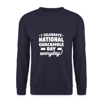 I Celebrate National Guacamole Day Everyday - Unisex Sweatshirt - navy - Front - Alina (178cm) & Michal (187cm)