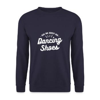 Posez-moi des questions sur mes chaussures de danse Tap Dancer - Sweat-shirt Unisexe - marine - Devant - Alina (178cm) & Michal (187cm)