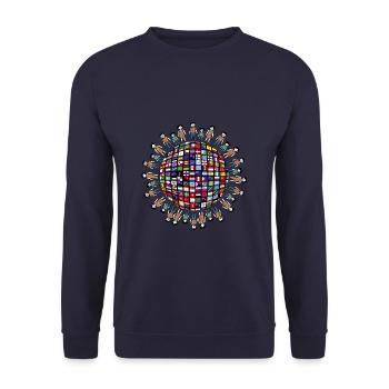 Flag Of Different Countries - Unisex Pullover - Navy - Vorne - Alina (178cm) & Michal (187cm)