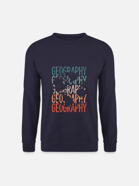 Vintage Retro World Geography - Unisex Pullover - Navy