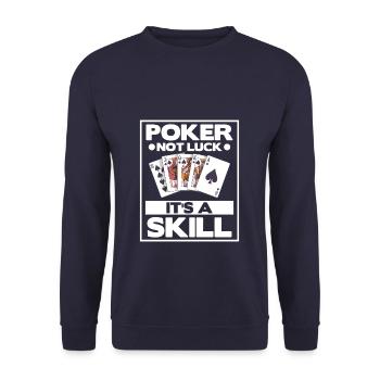 Poker Is Not Luck It's A Skill Casino Cards - Unisex Sweatshirt - navy - Front - Alina (178cm) & Michal (187cm)