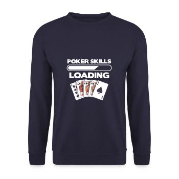 Poker Skills Loading Casino Cards - Unisex Sweatshirt - navy - Front - Alina (178cm) & Michal (187cm)