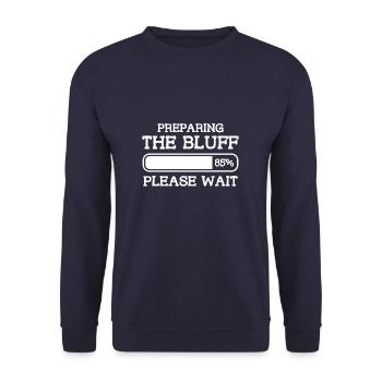 Preparing The Bluff Please Wait Casino Poker Cards - Unisex Sweatshirt - navy - Front - Alina (178cm) & Michal (187cm)