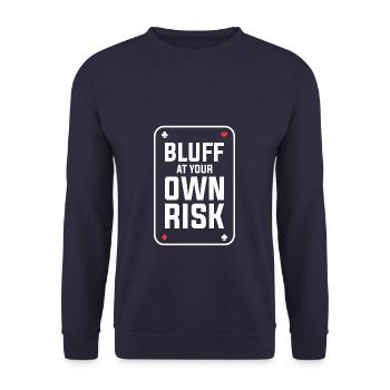Bluff At Your Own Risk Casino Poker Cards - Unisex Sweatshirt - navy - Front - Alina (178cm) & Michal (187cm)