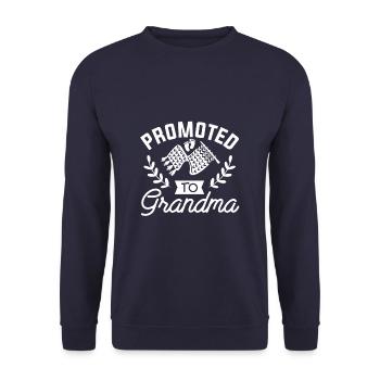 Promoted To Grandma Pregnancy Announcement - Unisex Pullover - Navy - Vorne - Alina (178cm) & Michal (187cm)