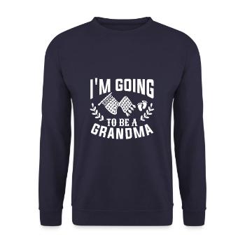 Promoted To Grandma Pregnancy Announcement - Unisex Pullover - Navy - Vorne - Alina (178cm) & Michal (187cm)