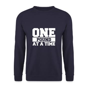 One Pound At A Time Weightlifting Weightlifter - Unisex Sweatshirt - navy - Front - Alina (178cm) & Michal (187cm)