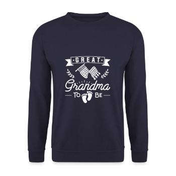 Great Grandma To Be Pregnancy Announcement Grandmo - Unisex Pullover - Navy - Vorne - Alina (178cm) & Michal (187cm)