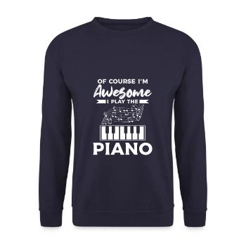 Bien sûr, je suis génial je joue du clavier de piano - Sweat-shirt Unisexe - marine - Devant - Alina (178cm) & Michal (187cm)