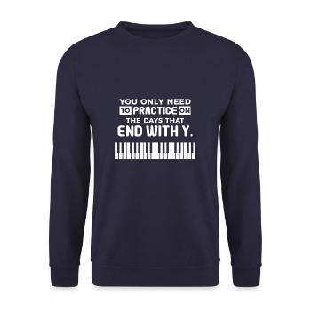 Vous n’avez besoin de pratiquer que les jours qui se terminent - Sweat-shirt Unisexe - marine - Devant - Alina (178cm) & Michal (187cm)