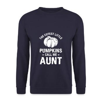 The Cutest Little Pumpkins Call Me Aunt Halloween - Unisex Sweatshirt - navy - Front - Alina (178cm) & Michal (187cm)