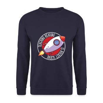 Funny Teaching Reading Is Rocket Science - Unisex Pullover - Navy - Vorne - Alina (178cm) & Michal (187cm)
