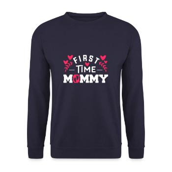 First Time Mommy Pregnancy Announcement Gender Rev - Unisex Pullover - Navy - Vorne - Alina (178cm) & Michal (187cm)