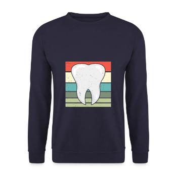 Vintage Retro Dentist Tooth - Unisex Pullover - Navy - Vorne - Alina (178cm) & Michal (187cm)