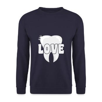 Dentist Love Teeth - Unisex Pullover - Navy - Vorne - Alina (178cm) & Michal (187cm)