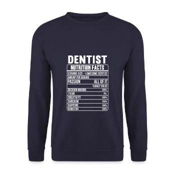 Dentist Nutrition Facts - Unisex Pullover - Navy - Vorne - Alina (178cm) & Michal (187cm)