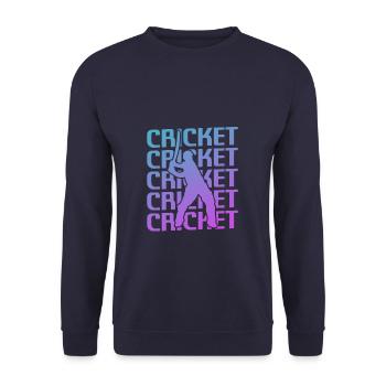 Retro Vintage Classic Cricket Player - Unisex Sweatshirt - navy - Front - Alina (178cm) & Michal (187cm)