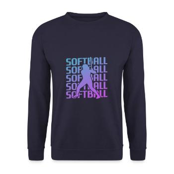 Joueur de Softball Classique Rétro Vintage - Sweat-shirt Unisexe - marine - Devant - Alina (178cm) & Michal (187cm)
