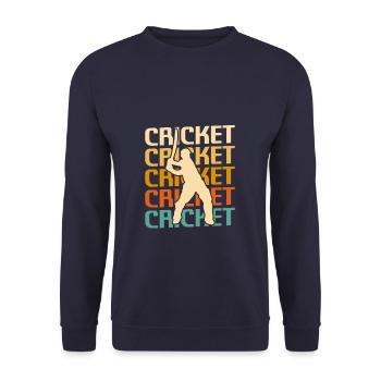 Retro Vintage Classic Cricket Player - Unisex Sweatshirt - navy - Front - Alina (178cm) & Michal (187cm)