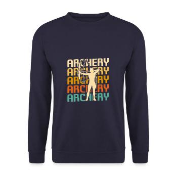 Retro Vintage Classic Archer Archery - Unisex Sweatshirt - navy - Front - Alina (178cm) & Michal (187cm)
