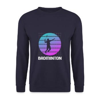 Joueur de badminton rétro vintage classique - Sweat-shirt Unisexe - marine - Devant - Alina (178cm) & Michal (187cm)