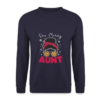 One Merry Aunt - Unisex Pullover - Navy - Vorne - Alina (178cm) & Michal (187cm)