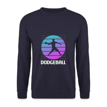 Joueur de Dodgeball Classique Rétro Vintage - Sweat-shirt Unisexe - marine - Devant - Alina (178cm) & Michal (187cm)
