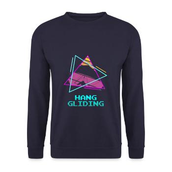 Retro Vintage Classic Hang Gliding Hang Glider - Unisex Pullover - Navy - Vorne - Alina (178cm) & Michal (187cm)