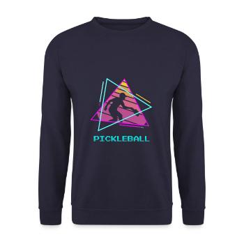 Retro Vintage Classic Pickleball Paddle Ball - Unisex Sweatshirt - navy - Front - Alina (178cm) & Michal (187cm)