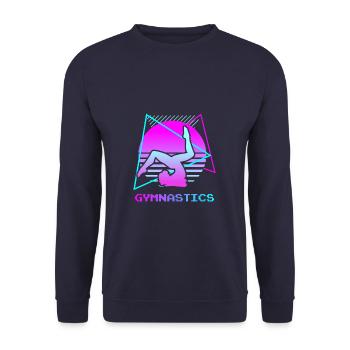 Retro Vintage Classic Gymnastics Gymnastic Gymnast - Unisex Sweatshirt - navy - Front - Alina (178cm) & Michal (187cm)