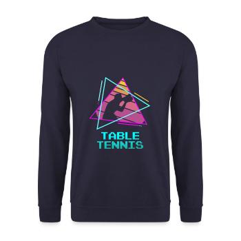 Retro Vintage Classic Ping Pong Table Tennis - Unisex Sweatshirt - navy - Front - Alina (178cm) & Michal (187cm)