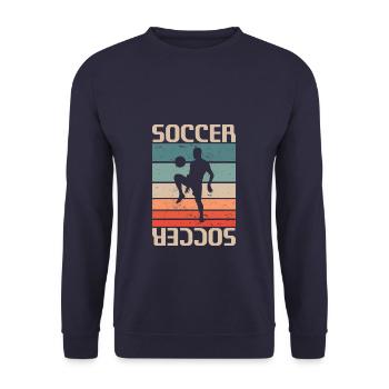 Joueur de football rétro vintage classique - Sweat-shirt Unisexe - marine - Devant - Alina (178cm) & Michal (187cm)