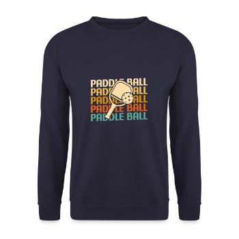 Retro Vintage Classic Pickleball Paddle Ball - Unisex Sweatshirt - navy - Front - Alina (178cm) & Michal (187cm)