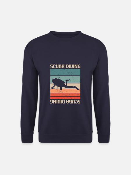 Retro Vintage Classic Scuba Diving Scuba Diver - Bluza unisex - granatowy