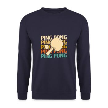 Retro Vintage Classic Ping Pong Table Tennis - Unisex Sweatshirt - navy - Front - Alina (178cm) & Michal (187cm)