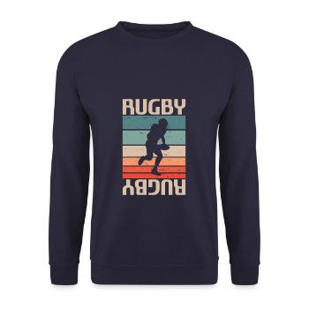 Joueur de rugby classique rétro vintage - Sweat-shirt Unisexe - marine - Devant - Alina (178cm) & Michal (187cm)