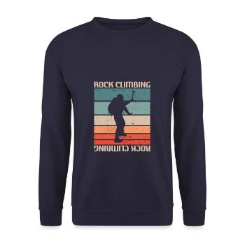 Retro Vintage Classic Rock Climbing Climber - Unisex Pullover - Navy - Vorne - Alina (178cm) & Michal (187cm)