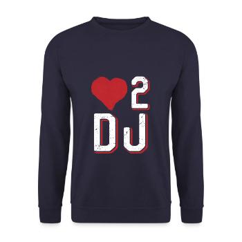 Love To DJ - Unisex Pullover - Navy - Vorne - Alina (178cm) & Michal (187cm)