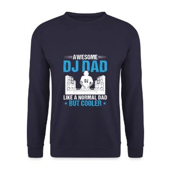 Awesome DJ Dad - Unisex Pullover - Navy - Vorne - Alina (178cm) & Michal (187cm)