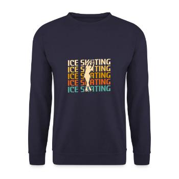 Retro Vintage Classic Ice Skating Skater - Unisex Pullover - Navy - Vorne - Alina (178cm) & Michal (187cm)