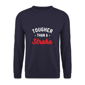 Tougher Than A Stroke Survivor Awareness - Unisex Pullover - Navy - Vorne - Alina (178cm) & Michal (187cm)